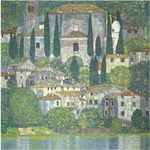 Klimt, Gustav - Kirche in Cassone (Landschaft mit Zypressen)