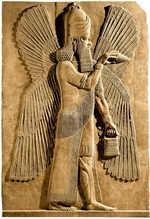 Assyrische Kunst - Geflügelter Genius. Fragment eines Reliefs aus dem Palast des assyrischen Königs Sargon II.