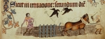 Unbekannter Künstler - Bauern pflügend (Aus dem Luttrell-Psalter)