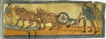 Unbekannter Künstler - Bauern pflügend (Miniatur aus dem Cotton MS Tiberius)