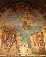 Unbekannter Künstler - Die Eroberung Perus durch Francisco Pizarro
