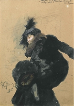 Repin, Ilja Jefimowitsch - Dame im Pelz