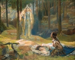 Bussière, Gaston - Die Offenbarung. Brunhild vor Siegmund und Sieglinde