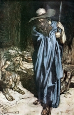 Rackham, Arthur - Mime und der Wanderer. Illustration für Siegfried and The Twilight of the Gods von Richard Wagner