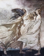 Rackham, Arthur - Einen Ring sah ich an deiner Hand. Illustration für Siegfried and The Twilight of the Gods von Richard Wagner