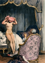 Leroux, Auguste - Casanova mit Madame Baret. Illustration für Histoire de ma vie von Giacomo Casanova