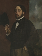Degas, Edgar - Selbstporträt mit erhobenem Hut