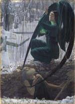 Schwabe, Carlos - Der Tod des Totengräbers (La mort du fossoyeur)