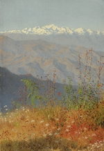 Wereschtschagin, Wassili Wassiljewitsch - Sonnenuntergang über den Himalaya-Bergen