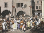 Opiz, Georg Emanuel - Belebter Marktplatz in Prag