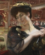 Besnard, Paul-Albert - La Comédie-Française. Porträt der Schauspielerin Gabrielle Réjane (1856-1920)