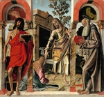 Montagna, Bartolomeo - Der auferstandene Christus mit Maria Magdalena und den Heiligen Johannes dem Täufer und Hieronymus
