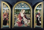 Cornelisz van Oostsanen, Jacob - Maria und Kind mit musizierenden Engeln und der Familie Sampsons-Coolen, Triptychon