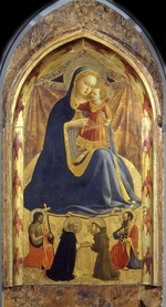Angelico, Fra Giovanni, da Fiesole - Madonna mit dem Kinde und den Heiligen Johannes dem Täufer, Dominikus, Franziskus und Paulus