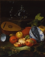 Monari (Munari), Cristoforo - Mandoline, Becher und Schüssel, Porzellan, Äpfel