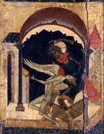 Russische Ikone - Der heilige Niketas der Gote erschlägt den Satan (Detail)