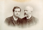 Russischer Fotograf - Pianist und Dirigent Alexander Siloti (1863-1945) und Komponist Pjotr Tschaikowski (1840-1893)