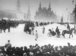 Russischer Fotograf - Die Kutscherstelle vor dem Passionskloster (Strastnoj-Frauenkloster)