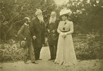 Tolstaja, Sofia Andrejewna - Lew Tolstoi und Sofia Andrejewna mit Bildhauer Eliah Ginsburg (1859-1939) und Kunstkritiker Wladimir Stassow (1824-1906)