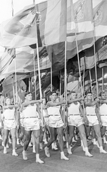 Russischer Fotograf - Sportparade auf dem Roten Platz in Moskau