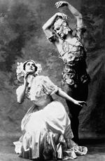 Unbekannter Fotograf - Tamara Karsawina und Vaslav Nijinsky im Ballett Le Spectre de la Rose