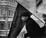 Unbekannter Fotograf - Wladimir Lenin auf dem Balkon von Mossowjet am 16. Oktober 1919
