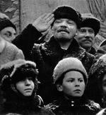 Unbekannter Fotograf - Wladimir Lenin auf dem Roten Platz am 7. November 1919