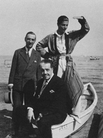 Unbekannter Fotograf - Walter Nouvel, Serge Diaghilev und Serge Lifar in Venedig