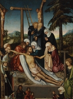 Cranach, Lucas, der Ältere - Die Beweinung Christi mit Heiligen Wolfgang und Helena