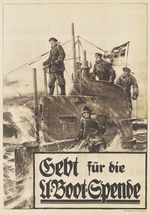 Stöwer, Willy - Gebt für die U-Boot Spende. Spendenaufrufplakat