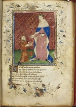 Unbekannter Künstler - Der Autor, der dem König Heinrich V. sein Buch überreicht (aus Regiment of Princes von Thomas Hoccleve)