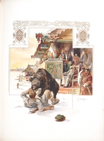 Samokisch, Nikolai Semjonowitsch - Bärenkampf. Illustration für Die Großfürstliche und zaristische Jagd in Rußland von N. Kutepow
