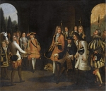 Unbekannter Künstler - Zar Peter der Große besucht König Ludwig XV. in Versailles, 1717
