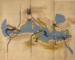 Sörgel, Herman - Illustration des Atlantropa-Projekts. Austellungsprospekt