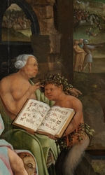 Oostsanen, Jacob Cornelisz. van - Saul und die Hexe von Endor. Detail: Grimoire