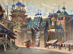 Weschtschilow, Konstantin Alexandrowitsch - Marktplatz. Bühnenbildentwurf zur Oper Fürst Igor von A. Borodin
