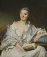 Roslin, Alexander - Porträt von Marie-Françoise Julie Constance Filleul, Marquise de Marigny mit Buch