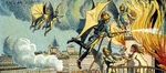 Côté, Jean-Marc - Fliegender Feuerwehrmann. Aus der Serie Visionen zum Jahr 2000