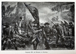 Unbekannter Künstler - Karl XII. von Schweden in der Schlacht