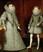 González y Serrano, Bartolomé - Philipp IV. von Spanien (1605-1665) mit seiner Schwester, der Infantin Anna (1601-1666)