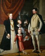 Arcimboldo, Giuseppe - Maximilian II. (1527-1576), Kaiser des Heiligen Römischen Reiches mit seiner Frau Maria von Spanien und Kinder