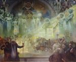 Mucha, Alfons Marie - Der heilige Berg Athos (Gemäldezyklus Das Slawische Epos)