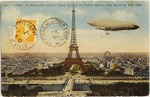 Unbekannter Fotograf - Militärluftschiff vom Park von Chalais-Meudon, in der Nähe von Eiffelturm fliegend