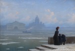 Kalmykow, Grigori Odissejewitsch - Eisgang auf der Newa in Sankt Petersburg