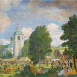 Kustodiew, Boris Michailowitsch - Das Dorffest