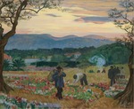 Kustodiew, Boris Michailowitsch - Die Blumenernte