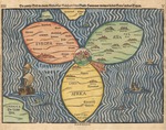 Bünting, Heinrich - Drei Kontinente der Welt als Kleeblatt, mit Jerusalem im Mittelpunkt