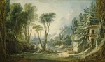 Boucher, François - Hirtenlandschaft mit Fluss