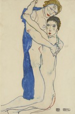Schiele, Egon - Freundin, Rosa-Blau