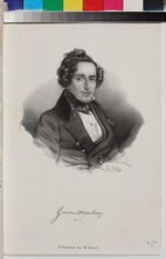 Hess, Karl - Porträt von Komponist Giacomo Meyerbeer (1791-1864)